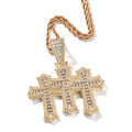 mens gold chain cross diamond-studded necklace - MERGE.DAY.1.FREESTYLE