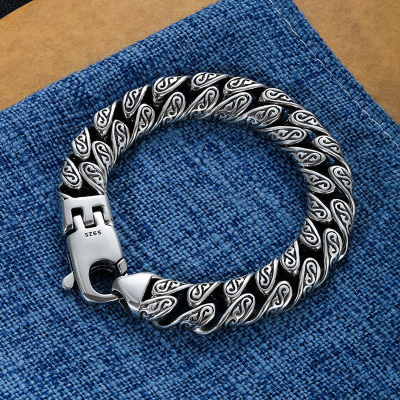 ang grass pattern silver-plated chunky bracelet - MERGE.DAY.1.FREESTYLE