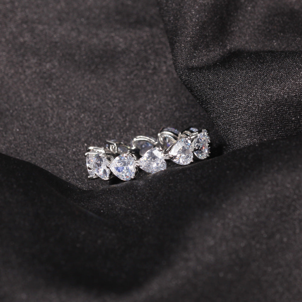 Hip-hop single-row heart-shaped zircon rings - MERGE.DAY.1.FREESTYLE