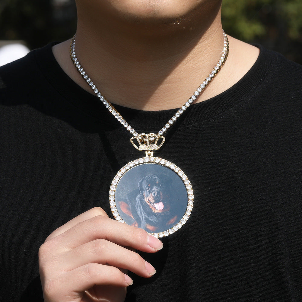 Hip Hop XL large round DIY pendant necklace - MERGE.DAY.1.FREESTYLE