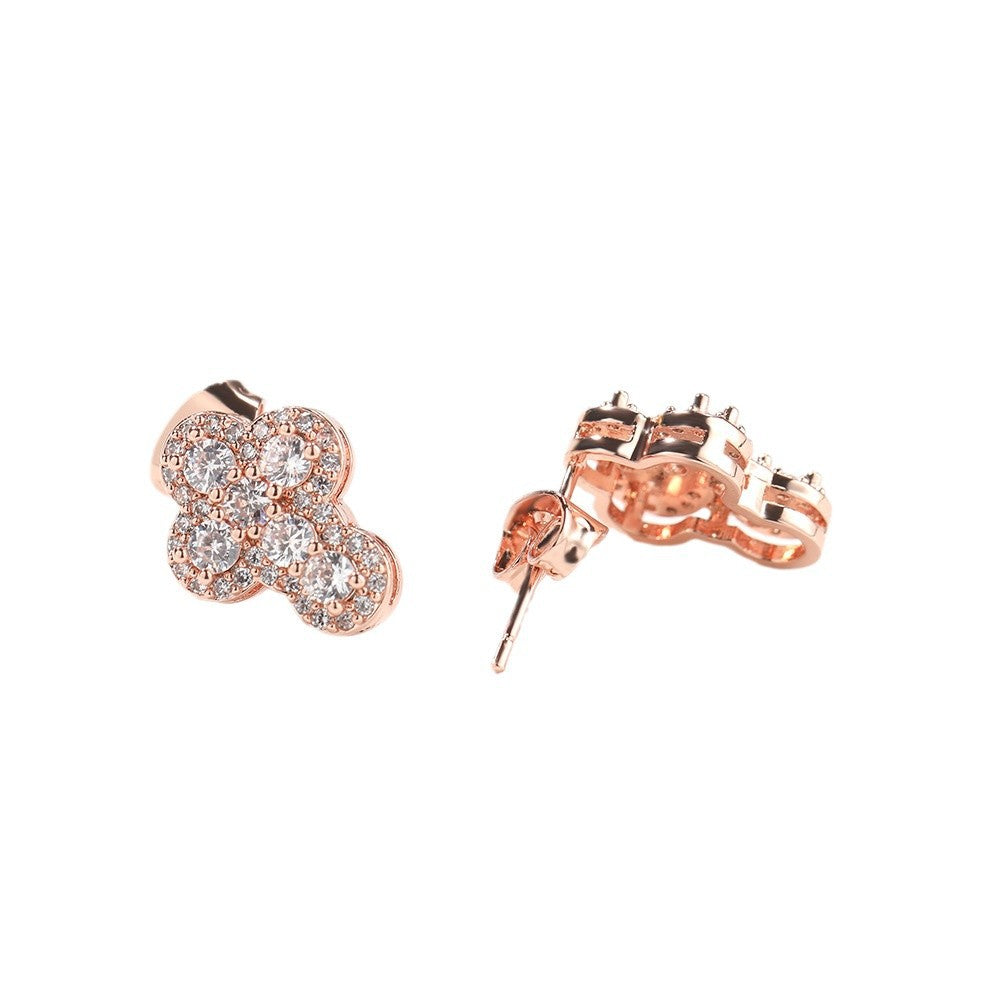 Hip-hop fashion diamond-encrusted cross stud earrings - MERGE.DAY.1.FREESTYLE