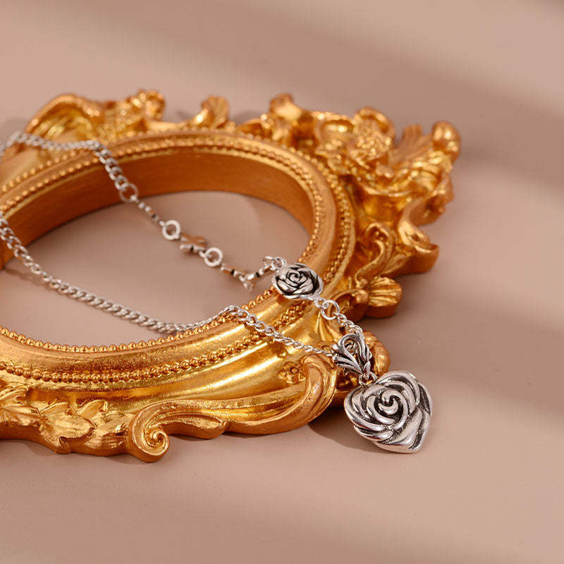 Thai Silver Rose Necklace - MERGE.DAY.1.FREESTYLE
