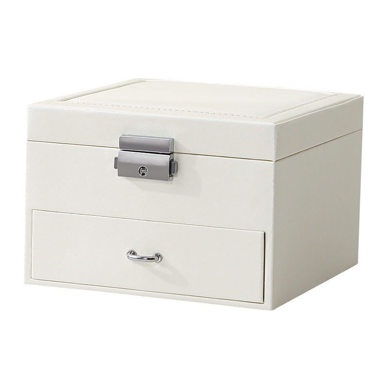 PU leather simple lock drawer table jewelry armoire - MERGE.DAY.1.FREESTYLE