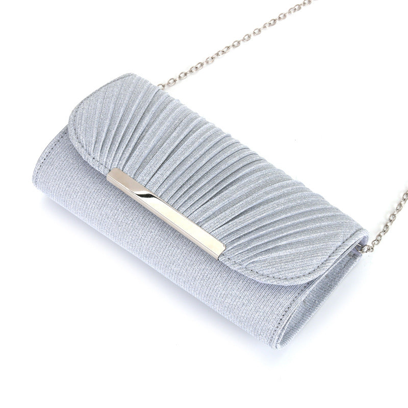 Pleated high sewing round bottom hand-held evening bag - MERGE.DAY.1.FREESTYLE