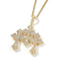 Retro Cross Pendant Fashionable Copper Inlaid Zirconia Necklace - MERGE.DAY.1.FREESTYLE