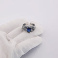 Retro feather sapphire open ring - MERGE.DAY.1.FREESTYLE