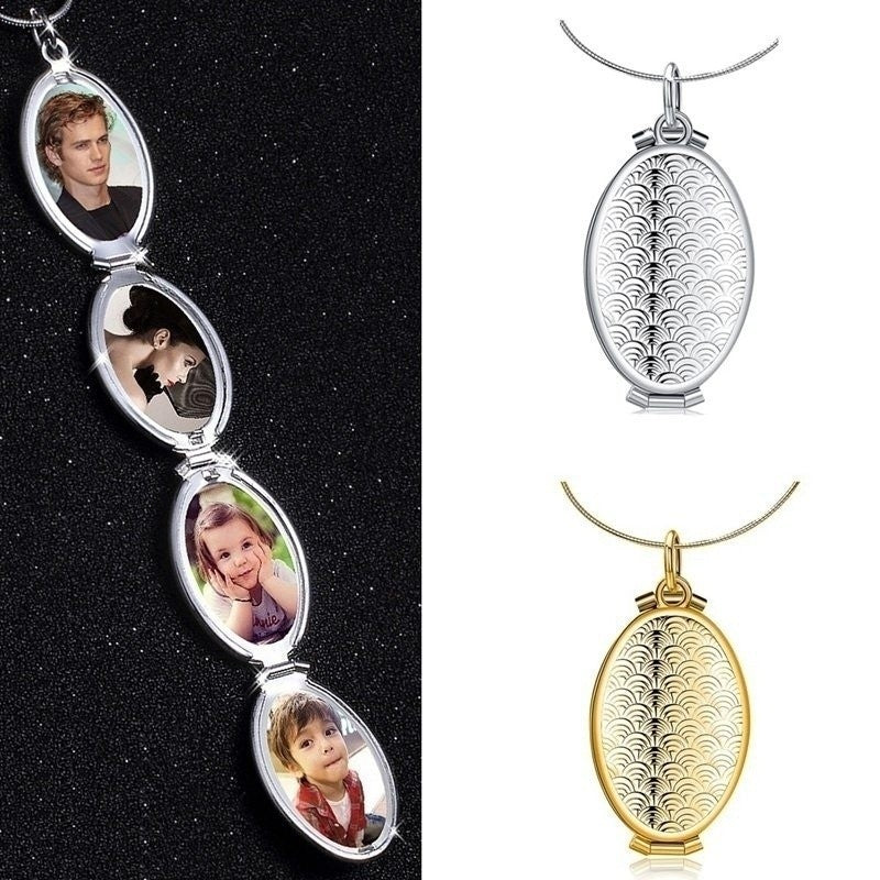 Fish Scale Photo Box Necklace Four Picture Pendant Necklace - MERGE.DAY.1.FREESTYLE