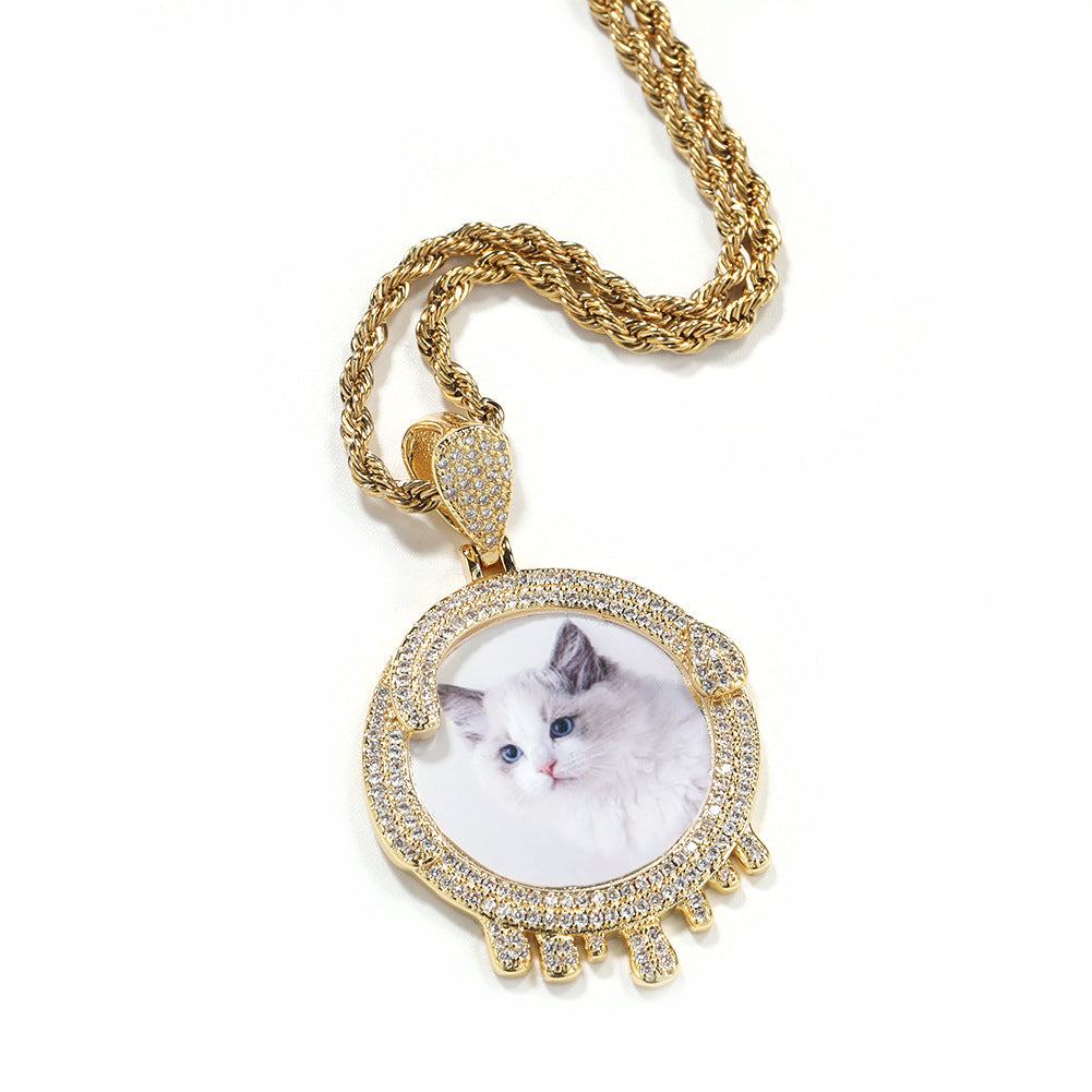 Hip hop round water drop diy photo pendant - MERGE.DAY.1.FREESTYLE