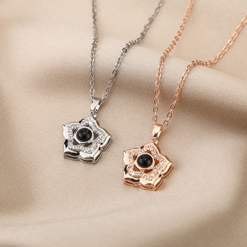 Projection five-pointed star shape pendant necklace picture customization - MERGE.DAY.1.FREESTYLE