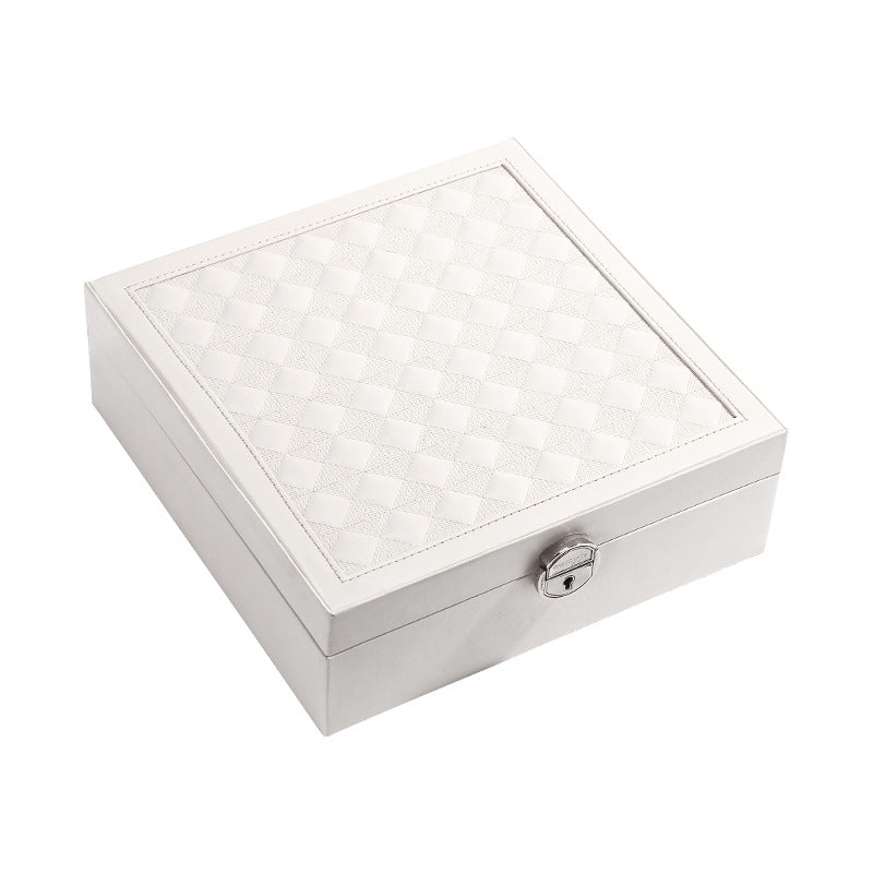 PU leather lockable mirror three-layer single-layer jewelry box - MERGE.DAY.1.FREESTYLE