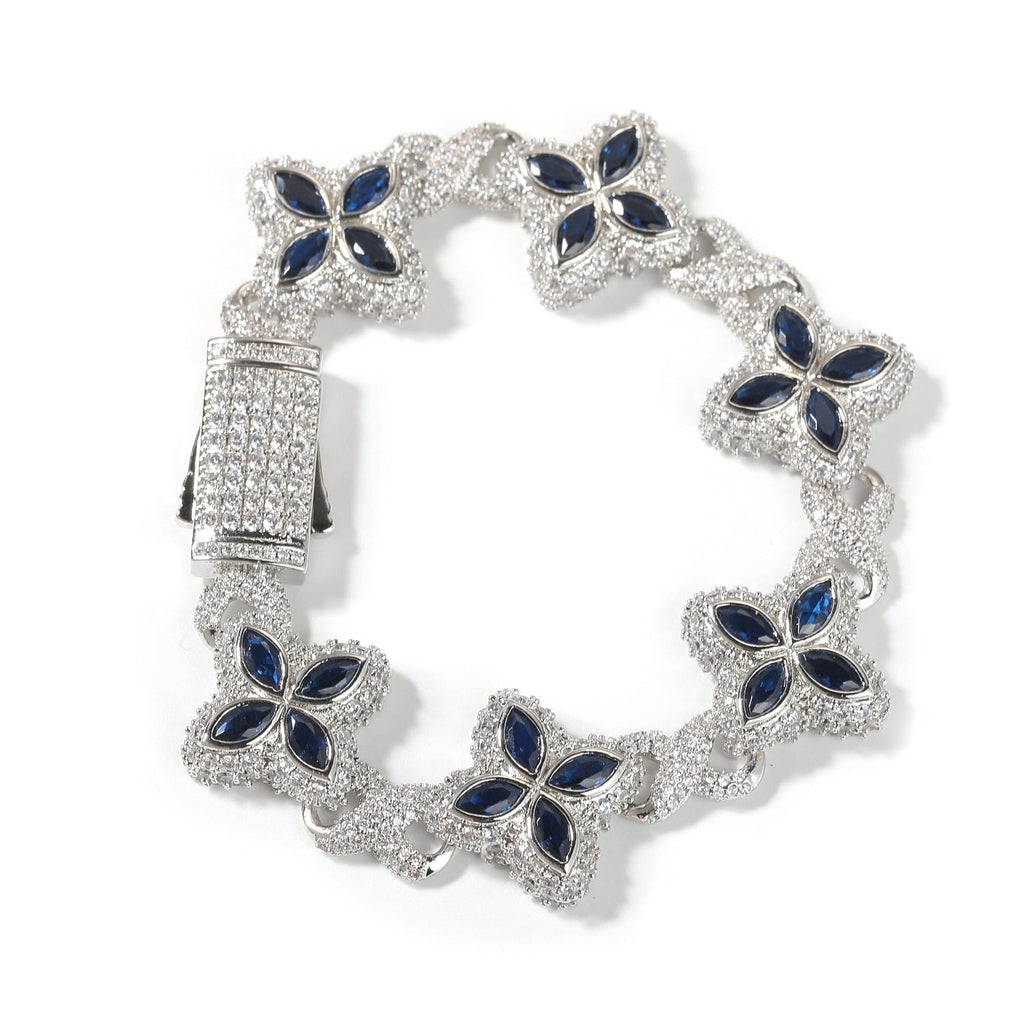 Hip-hop zircon colored infinite four-leaf clover bracelet - MERGE.DAY.1.FREESTYLE