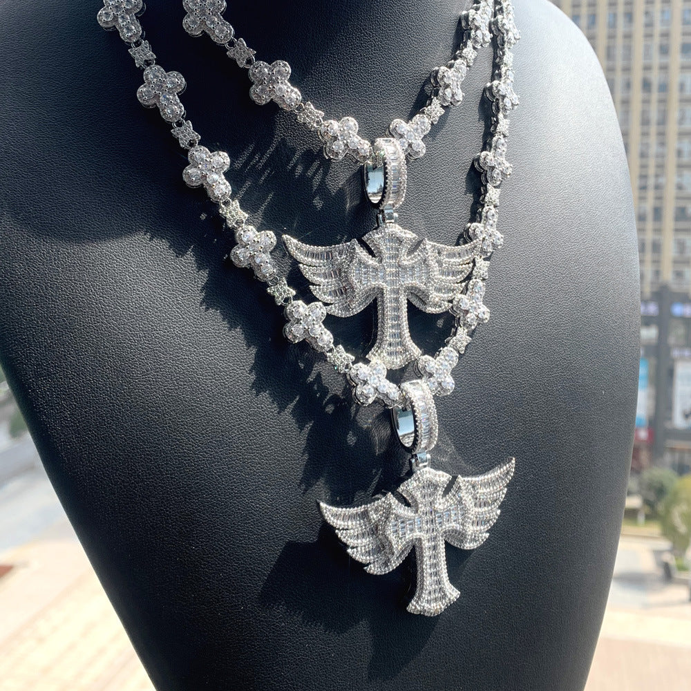 Diamond-Studded Hip Hop Zircon Cross Tennis Chain - MERGE.DAY.1.FREESTYLE