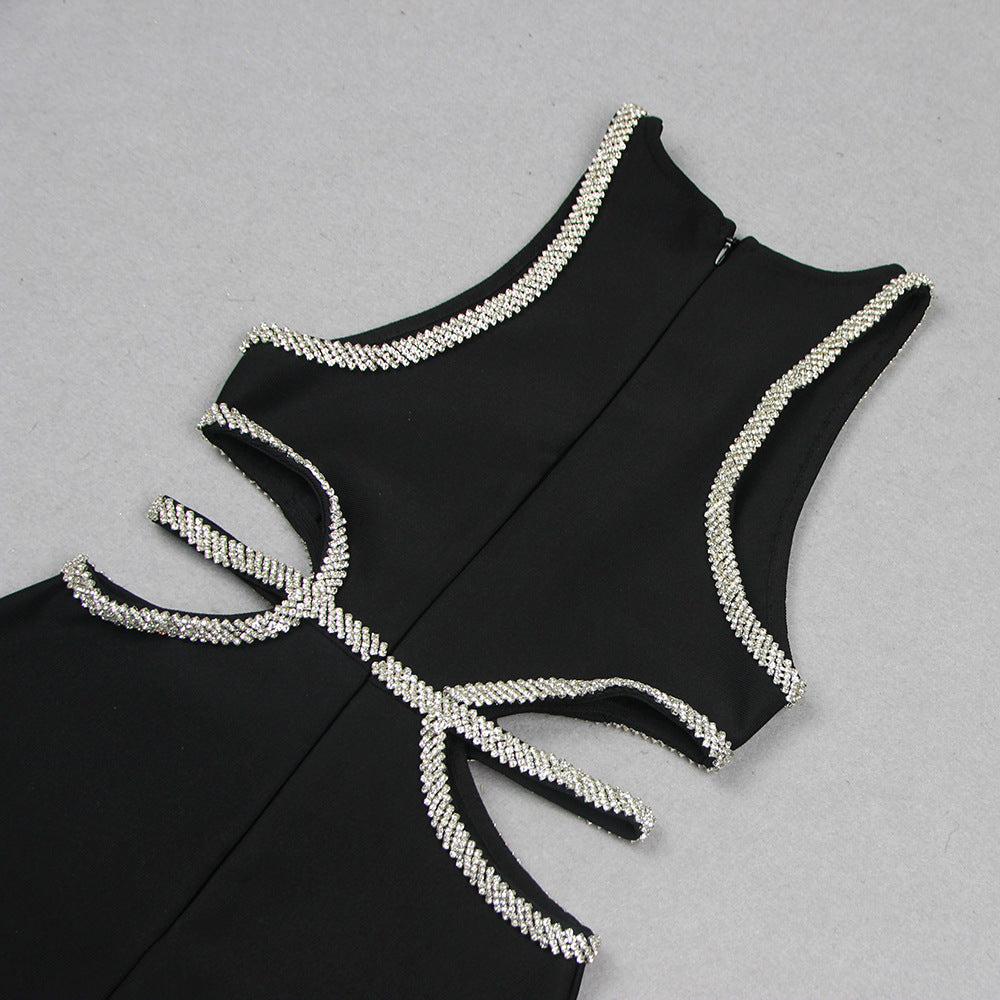 2024 spring and summer waistless exquisite rhinestone flower dress - MERGE.DAY.1.FREESTYLE