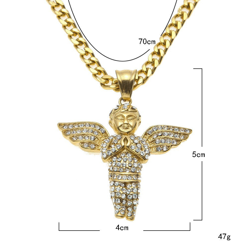 Hip Hop Winged Angel Pendant Necklace - MERGE.DAY.1.FREESTYLE