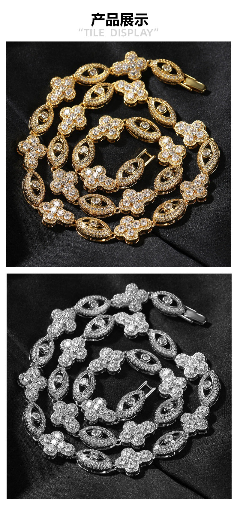 Diamond eye cross high-end feeling necklace - MERGE.DAY.1.FREESTYLE