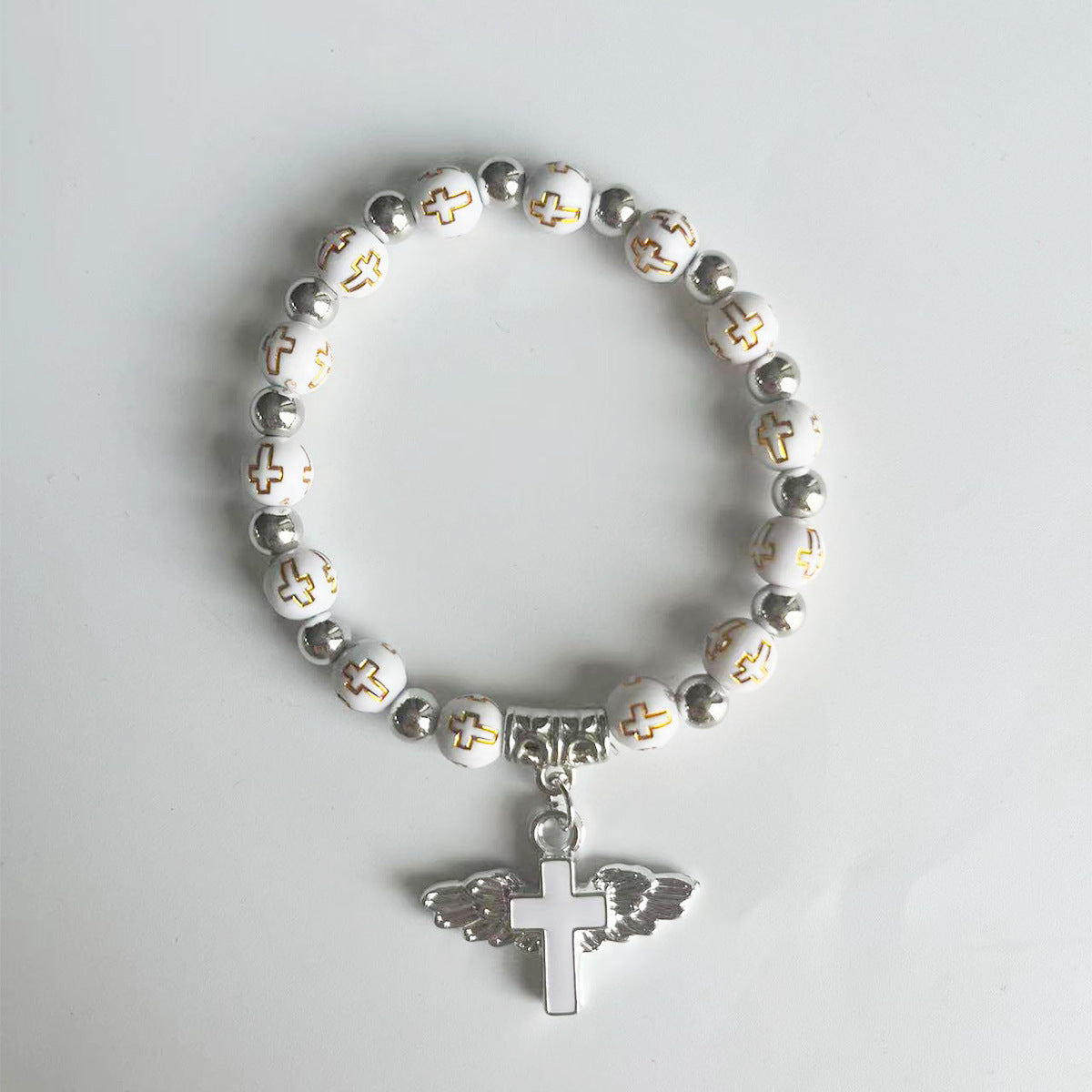 rosary bracelet acrylic cross angel hand jewelry - MERGE.DAY.1.FREESTYLE