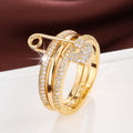 Micro-inlaid zircon pin ring - MERGE.DAY.1.FREESTYLE