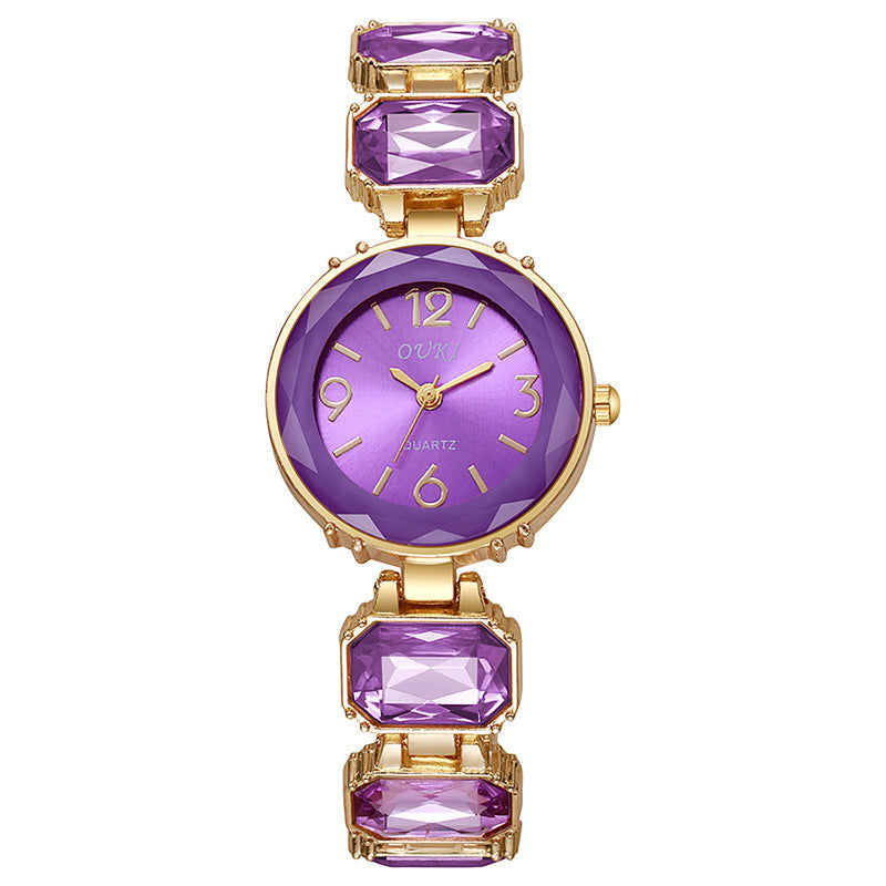Women’s Gold Bracelet Quartz Watch with Black Crystal Dial - MERGE.DAY.1.FREESTYLE