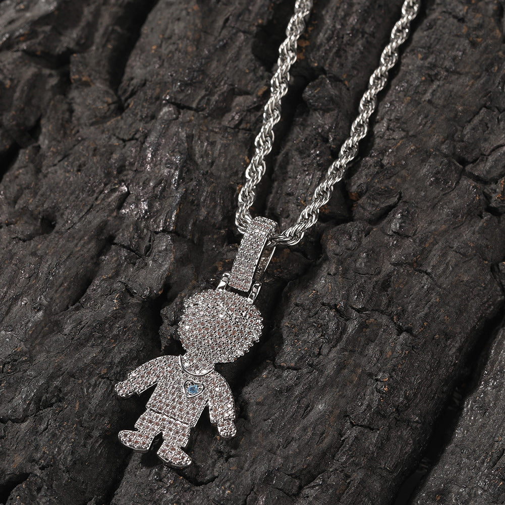 Cartoon Diamond Couple Pendant Necklace - MERGE.DAY.1.FREESTYLE