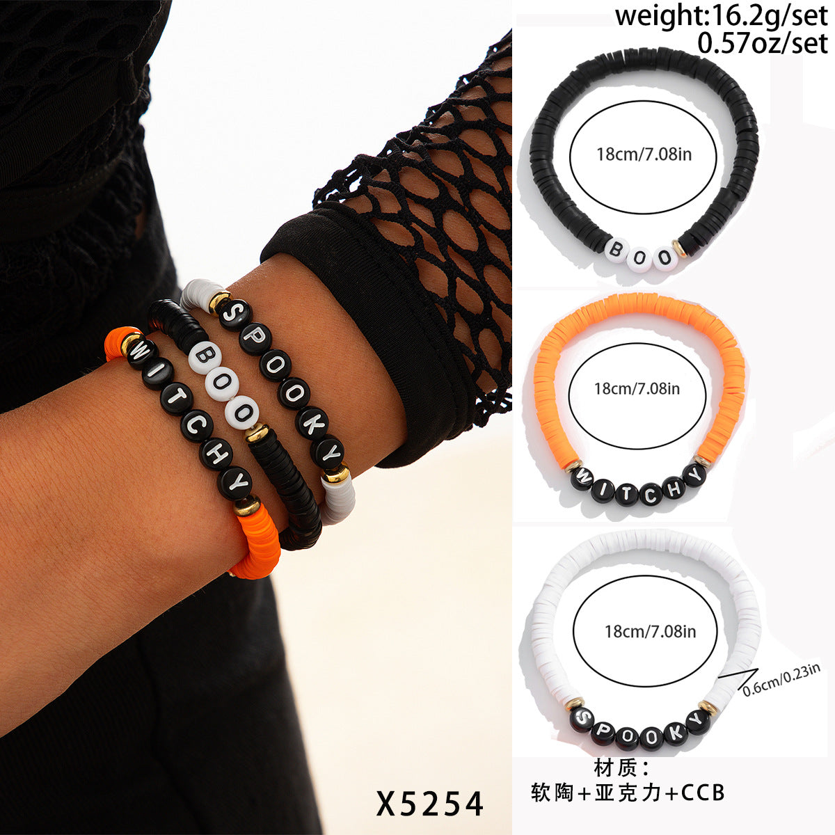 Halloween skull pumpkin bracelet set - MERGE.DAY.1.FREESTYLE