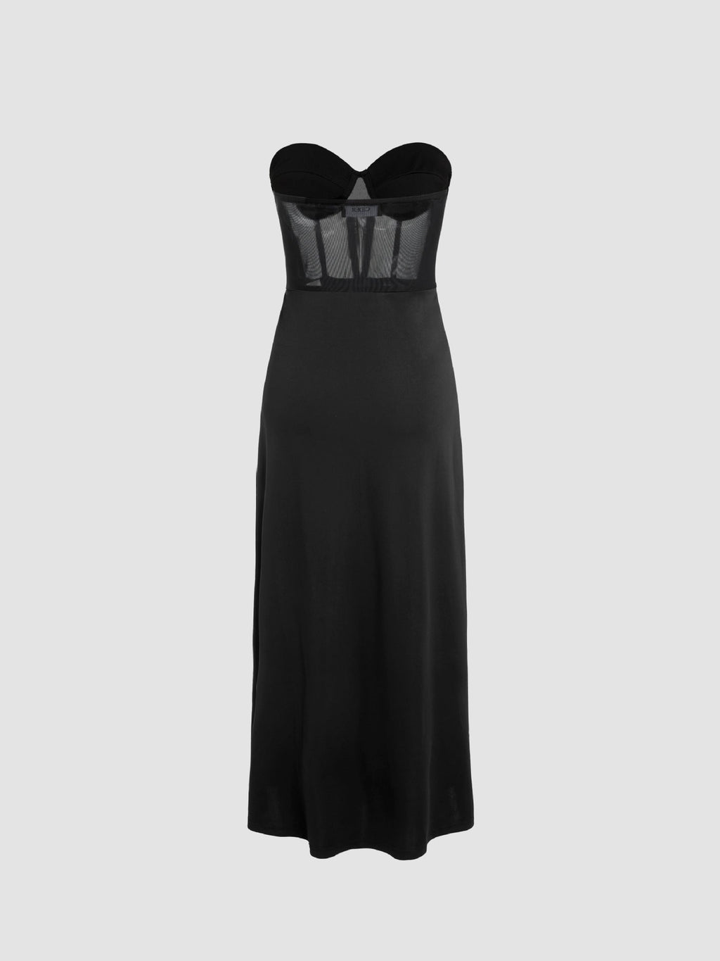 Slim Fit Bandeau Waist Mesh Slit Bandeau Dress - MERGE.DAY.1.FREESTYLE