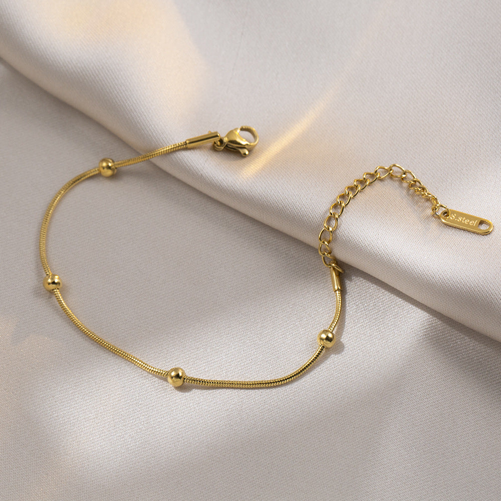 Stainless steel simple round bead bracelet - MERGE.DAY.1.FREESTYLE