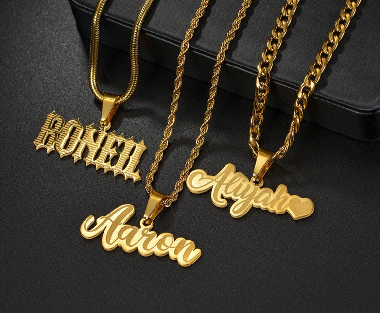Laser Marking Customized Name Necklace DIY Titanium Steel Pendant - MERGE.DAY.1.FREESTYLE