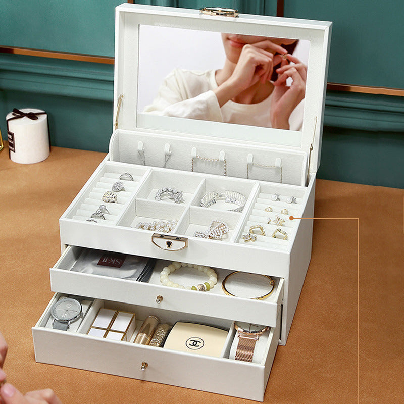 Portable large capacity jewelry box with large mirror - MERGE.DAY.1.FREESTYLE