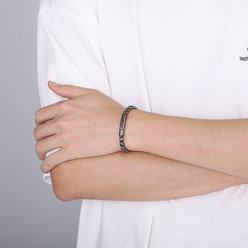 Stainless steel square pearl bracelet - MERGE.DAY.1.FREESTYLE