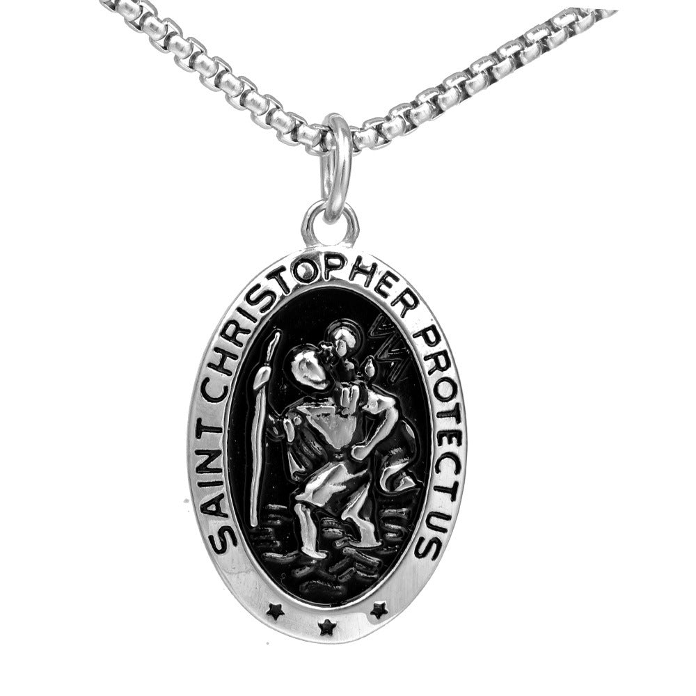 Stainless Steel St Christopher Necklace - MERGE.DAY.1.FREESTYLE