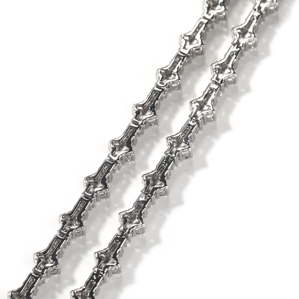 Diamond-studded high-end airplane tennis chain - MERGE.DAY.1.FREESTYLE