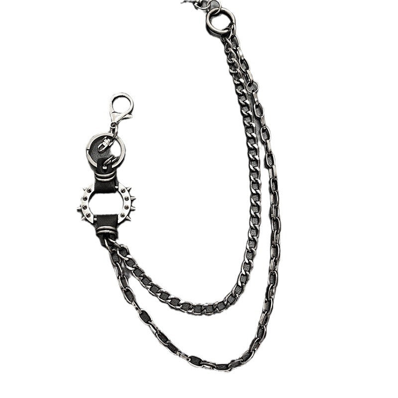 Exaggerated spiked retro trendy brand single loop pants chain - MERGE.DAY.1.FREESTYLE