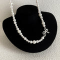 rosary necklace Bow-knot irregular pearl necklace - MERGE.DAY.1.FREESTYLE