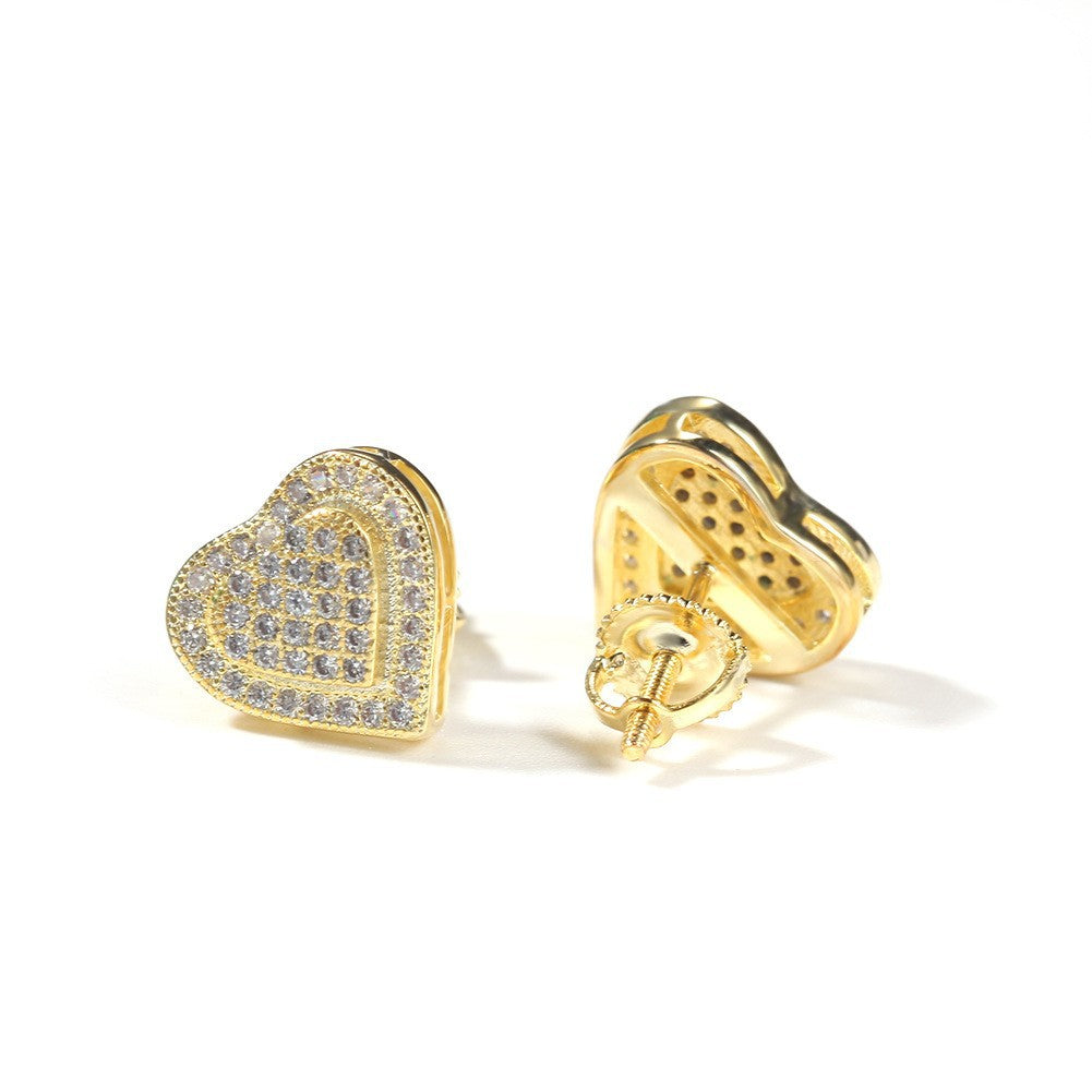 Hip Hop diamond-encrusted 925 silver stud earrings - MERGE.DAY.1.FREESTYLE