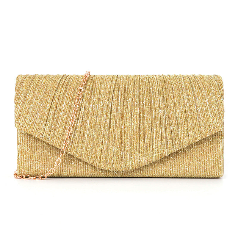 pleated striped veil flashing material handbag - MERGE.DAY.1.FREESTYLE