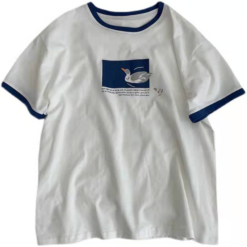 Oversize short-sleeved t-shirt women's summer loose fashion Harajuku chic half-sleeved top - MERGE.DAY.1.FREESTYLE