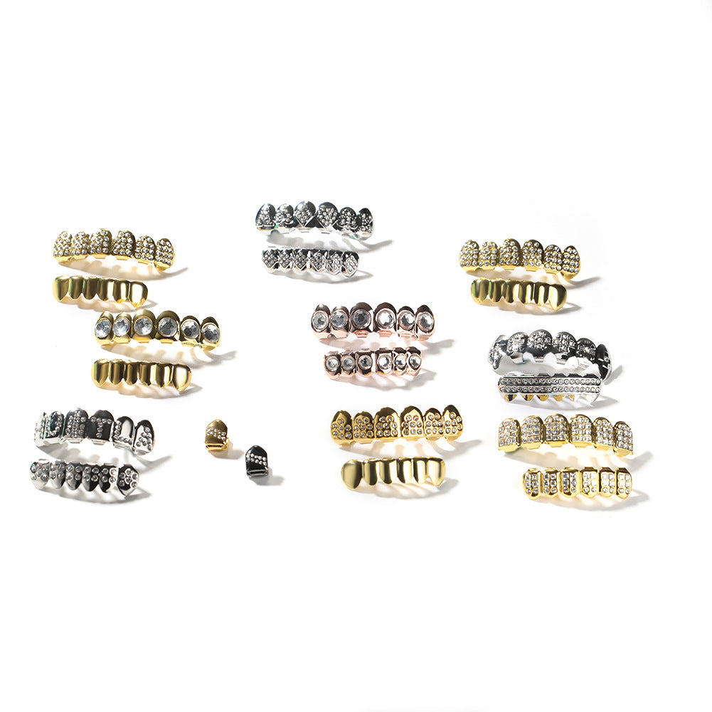 Hip-hop diamond-encrusted and gold-plated teeth grillz - MERGE.DAY.1.FREESTYLE