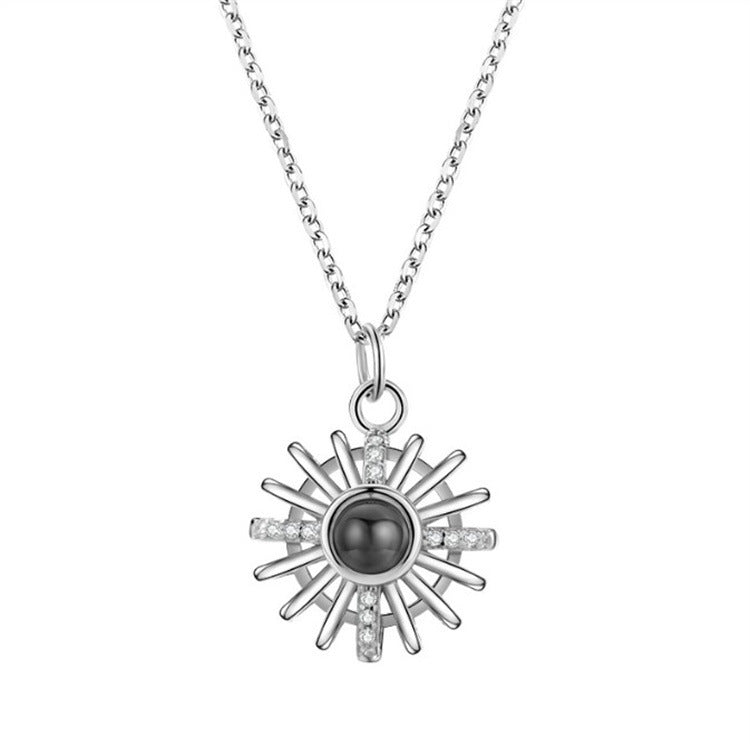 925 Silver Round Hollow Projection Necklace - MERGE.DAY.1.FREESTYLE