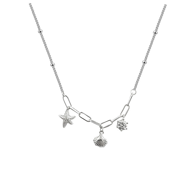 S925 sterling silver shell starfish necklace - MERGE.DAY.1.FREESTYLE