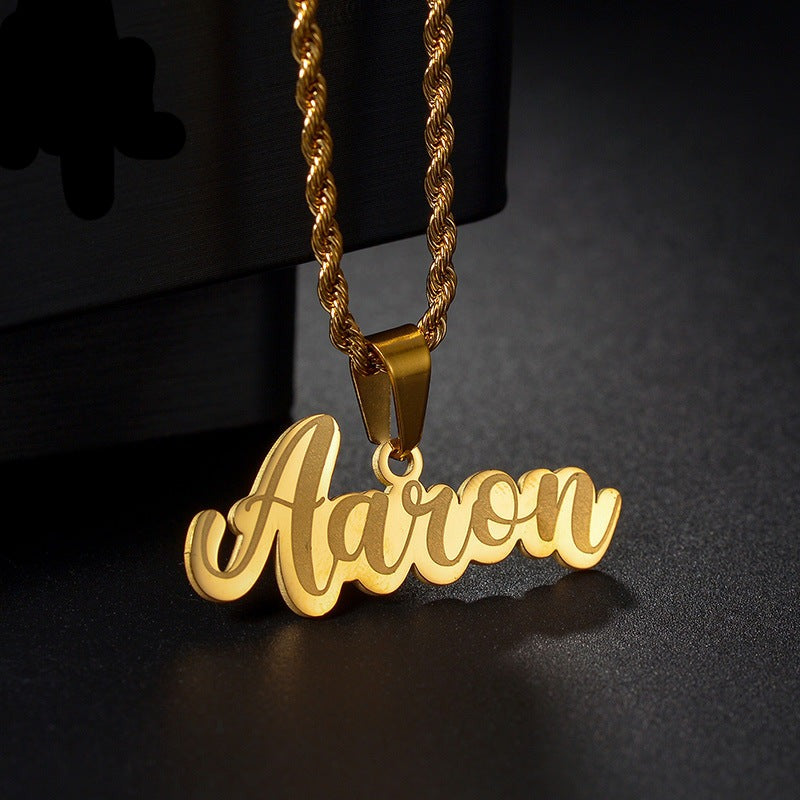 Laser Marking Customized Name Necklace DIY Titanium Steel Pendant - MERGE.DAY.1.FREESTYLE