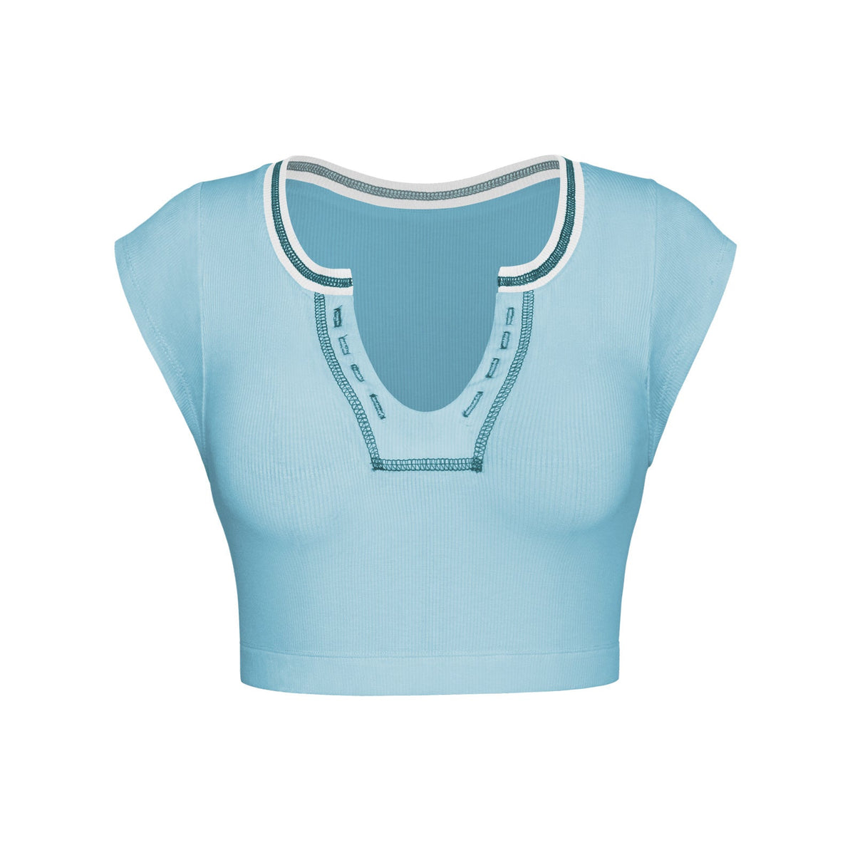 Slim Fit Ultra Short Sexy Spicy Girls Top Knitted Thread T-shirt - MERGE.DAY.1.FREESTYLE