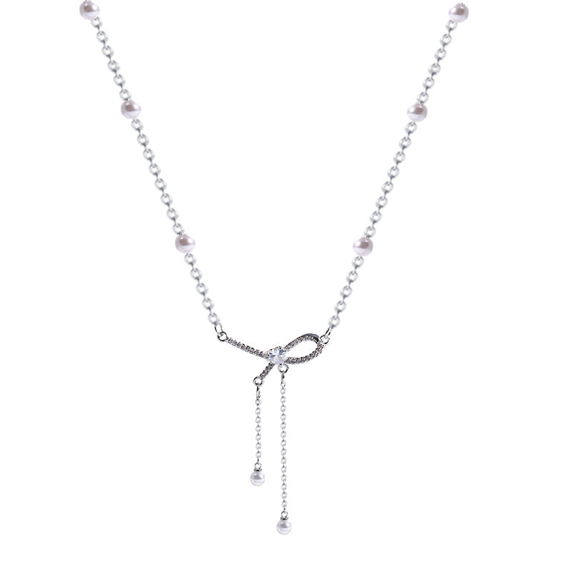 Titanium steel pearl clavicle necklace - MERGE.DAY.1.FREESTYLE