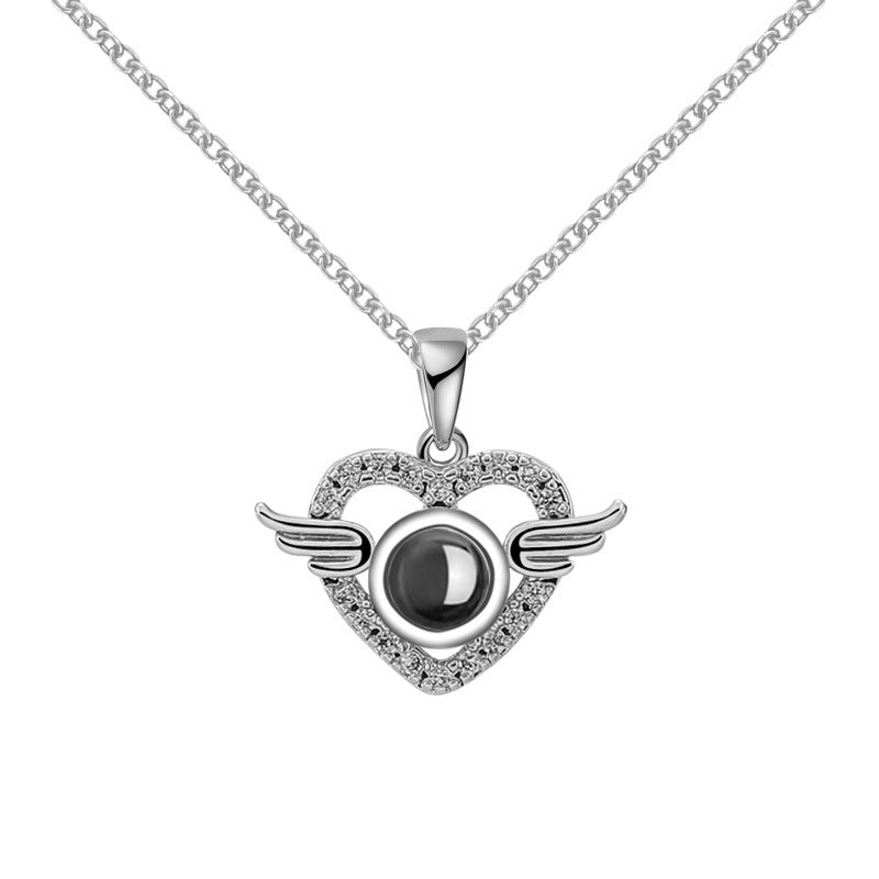 Customized Angel Projection Necklace with Diamonds - MERGE.DAY.1.FREESTYLE
