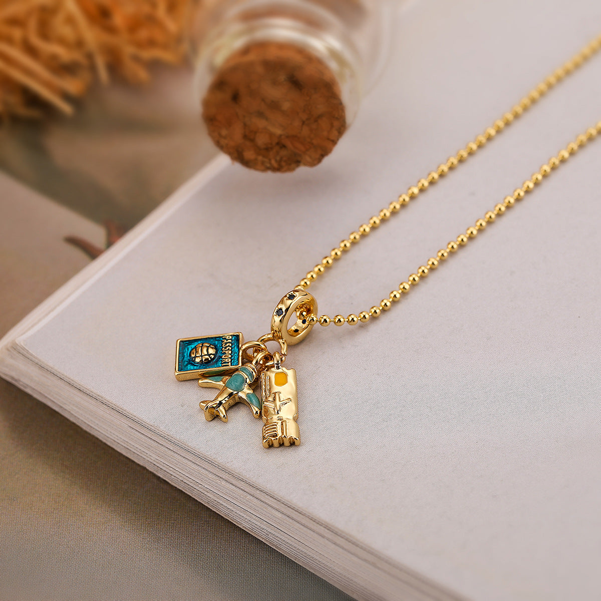 Zircon Camera Passport Pendant Necklace - MERGE.DAY.1.FREESTYLE