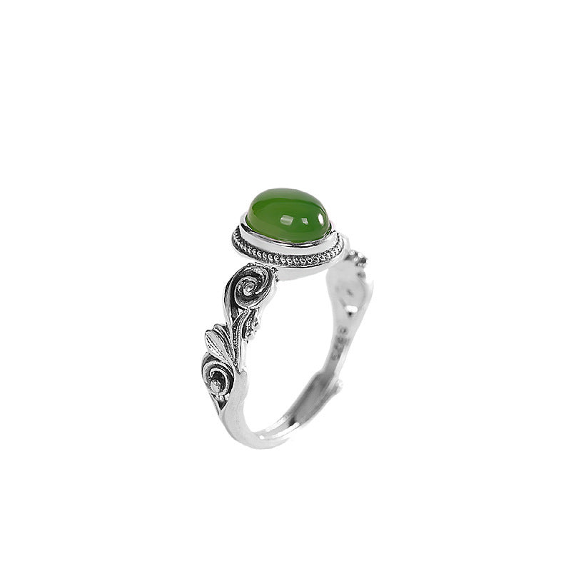 Egg-shaped red and green stone ring - MERGE.DAY.1.FREESTYLE