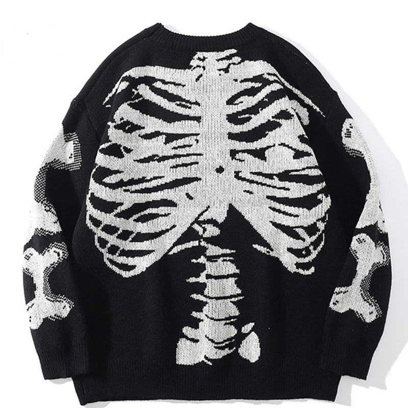 Skull round neck long sleeve sweater - MERGE.DAY.1.FREESTYLE