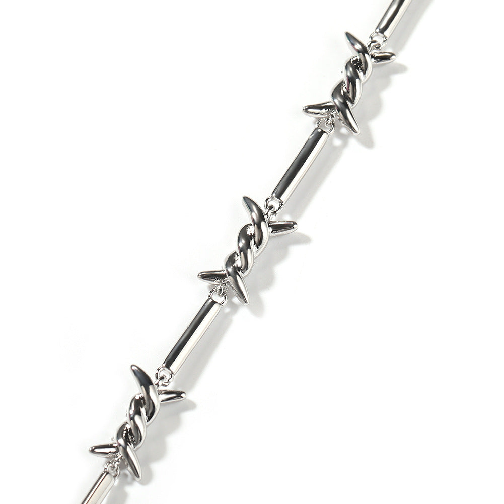 Hiphop zircon-encrusted barbed wire necklace - MERGE.DAY.1.FREESTYLE