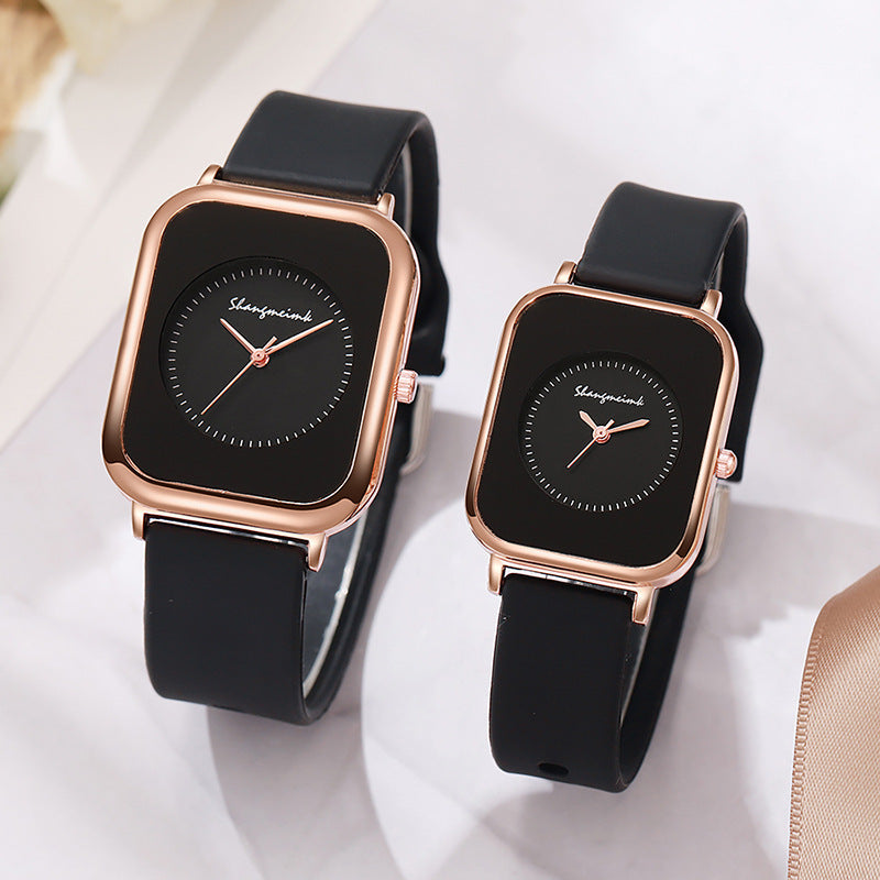 Casual square-shaped, elegant quartz silicone strap student watches. - MERGE.DAY.1.FREESTYLE