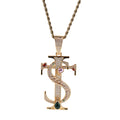 Hip-hop colored zircon TS cross necklace - MERGE.DAY.1.FREESTYLE