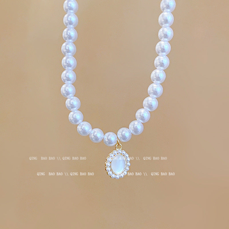 Titanium steel pearl clavicle necklace - MERGE.DAY.1.FREESTYLE